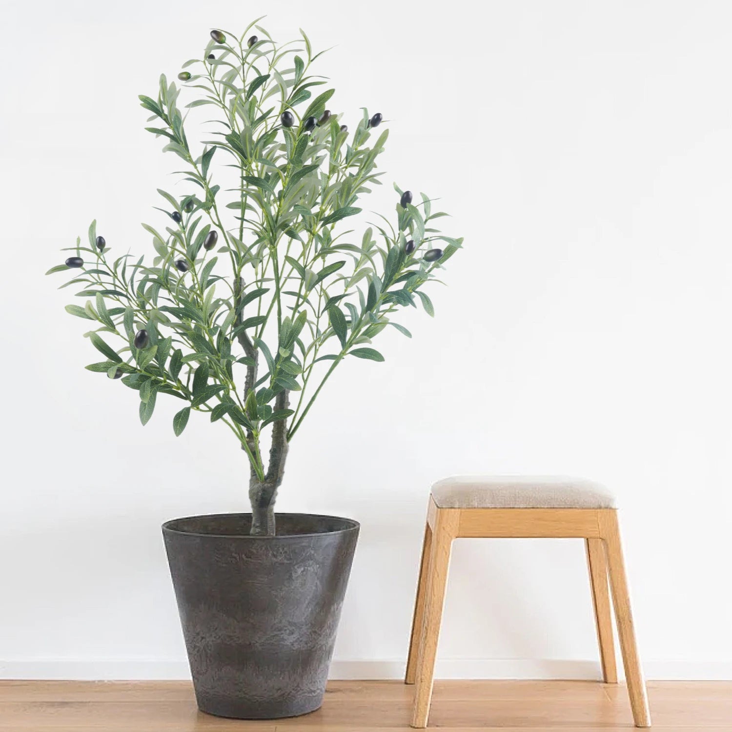 Uflower Artificial Olive Tree with Pot Large Fake Plant for Home Garden Office Decor Realistic Potted Tree for Indoor Outdoor