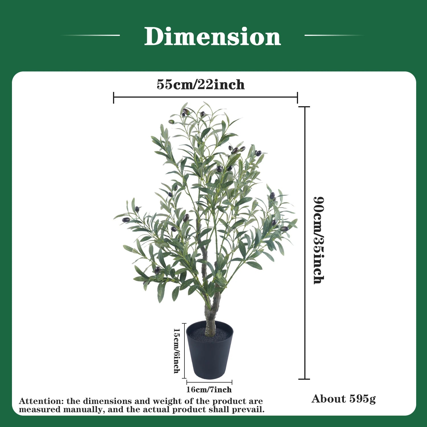 Uflower Artificial Olive Tree with Pot Large Fake Plant for Home Garden Office Decor Realistic Potted Tree for Indoor Outdoor