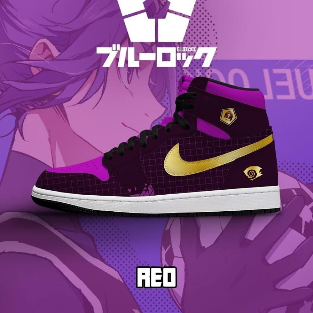 Red Blue Lock AJ1 High Top Shoes