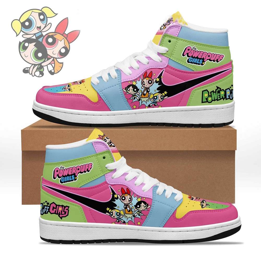 The Powerpuff Girls Not Just Girls AJ1 High Shoes