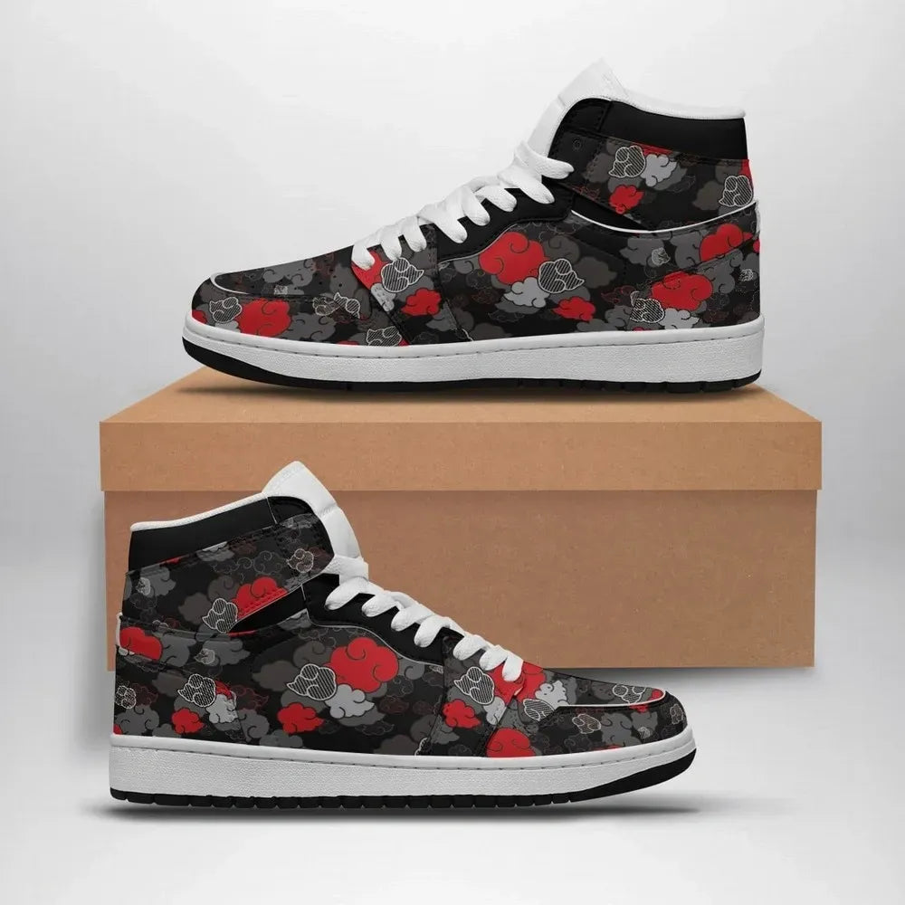 Akatsuki Black Aloha Pattern Akatasuki High Top Shoes