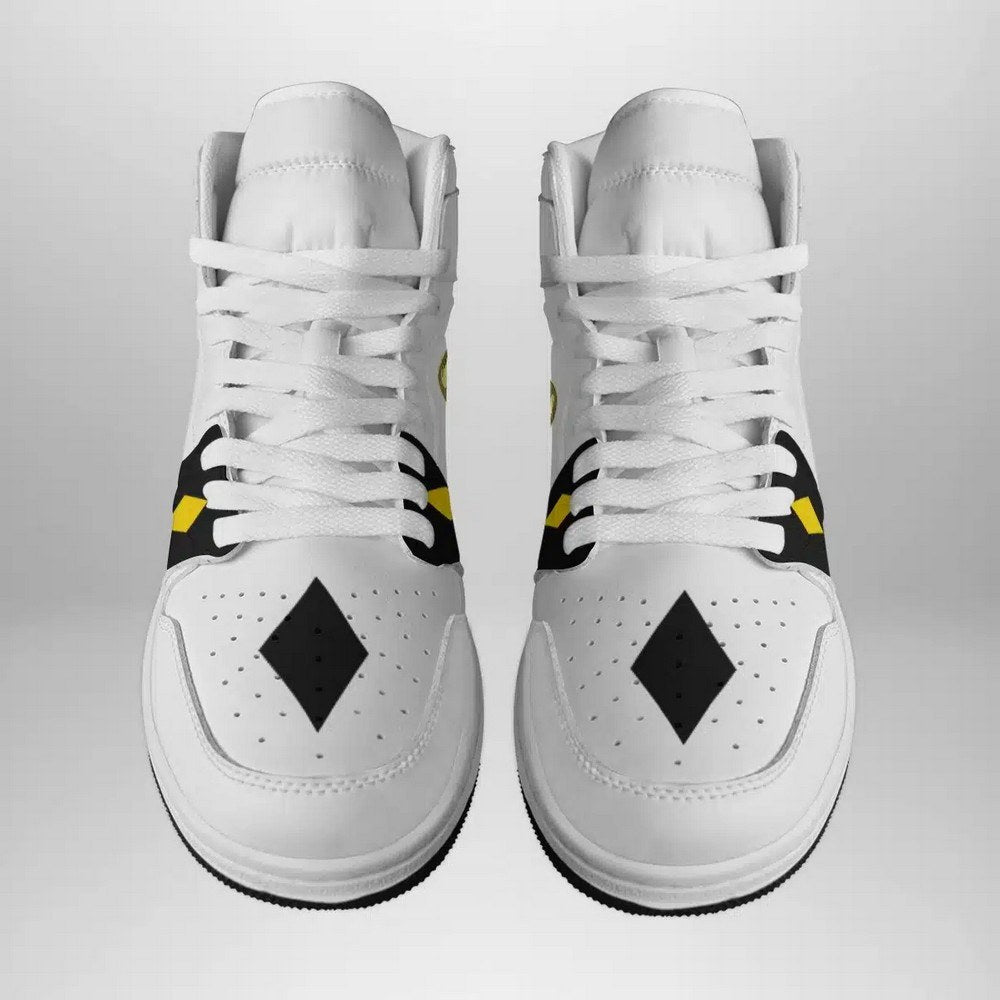 White Ranger Ninjetti Power Rangers AJ1 High Top Shoes