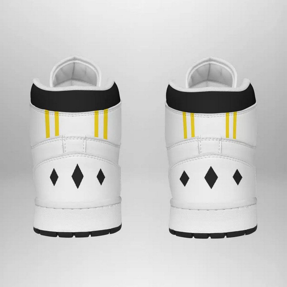 White Ranger Ninjetti Power Rangers AJ1 High Top Shoes