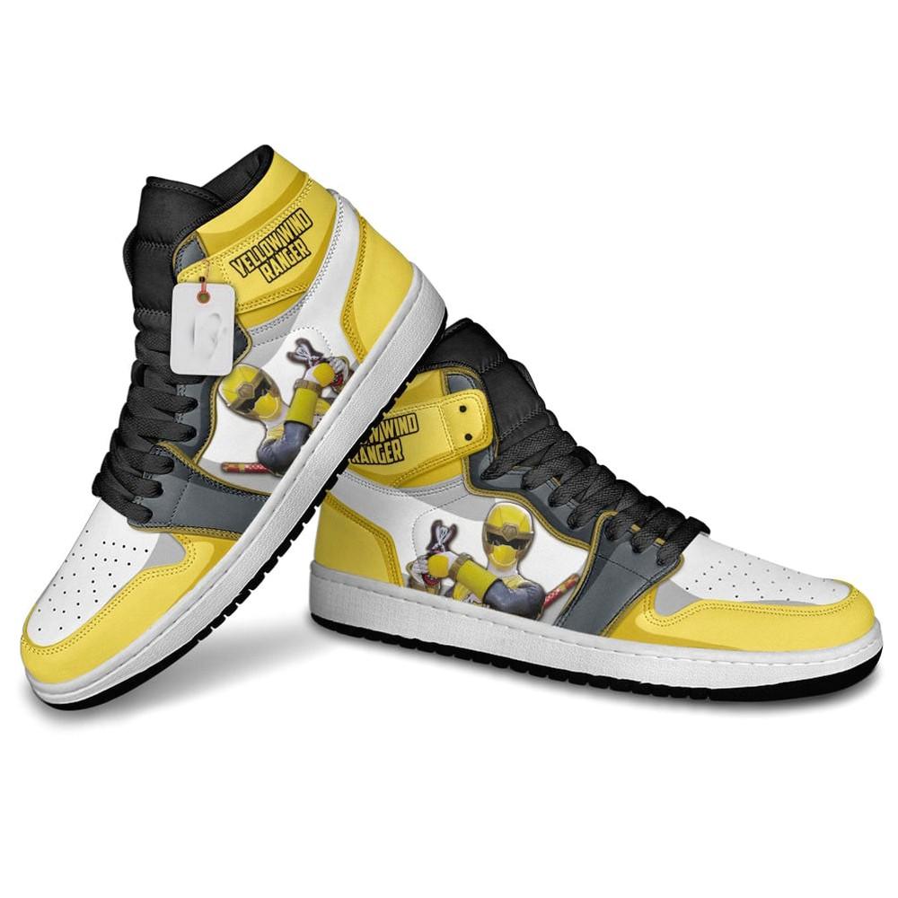 Yellow Ninja Ranger AJ1 Sneakers Movies Custom Shoes