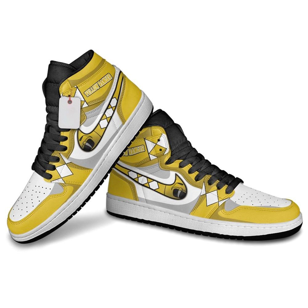 Yellow Ranger AJ1 Sneakers Movies Custom Shoes
